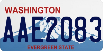 WA license plate AAE2083