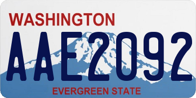 WA license plate AAE2092