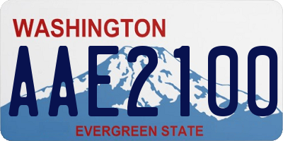 WA license plate AAE2100