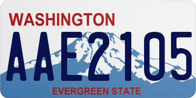 WA license plate AAE2105