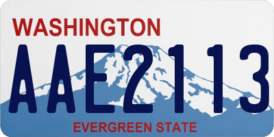 WA license plate AAE2113