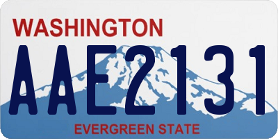 WA license plate AAE2131