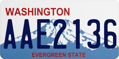 WA license plate AAE2136