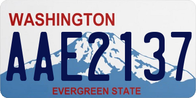 WA license plate AAE2137