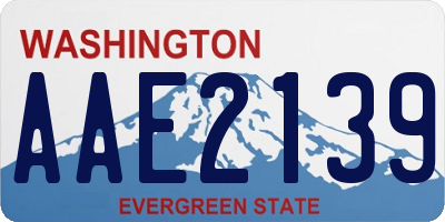 WA license plate AAE2139