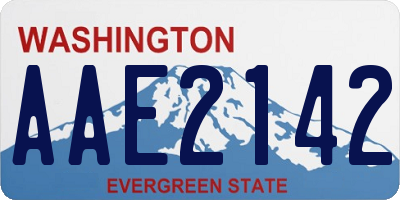 WA license plate AAE2142