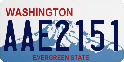 WA license plate AAE2151