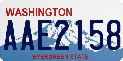 WA license plate AAE2158