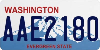 WA license plate AAE2180