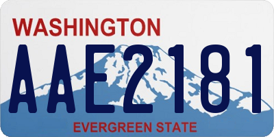 WA license plate AAE2181