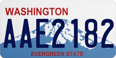WA license plate AAE2182