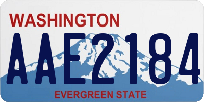 WA license plate AAE2184