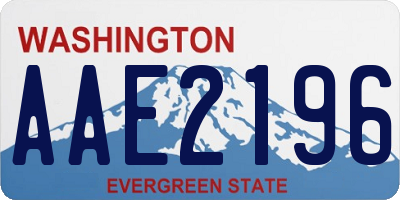 WA license plate AAE2196