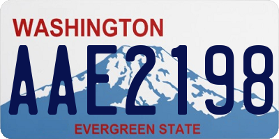 WA license plate AAE2198