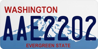 WA license plate AAE2202