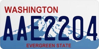 WA license plate AAE2204