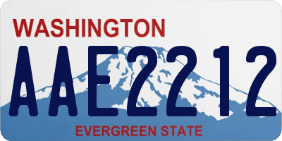 WA license plate AAE2212