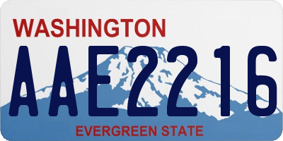 WA license plate AAE2216