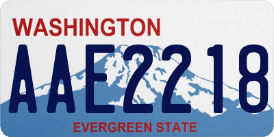 WA license plate AAE2218
