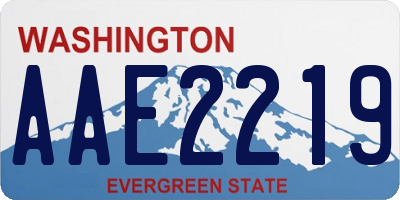 WA license plate AAE2219