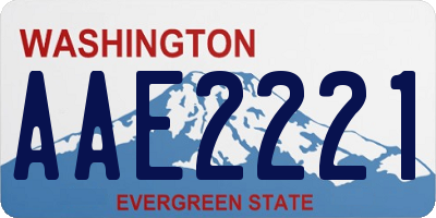 WA license plate AAE2221