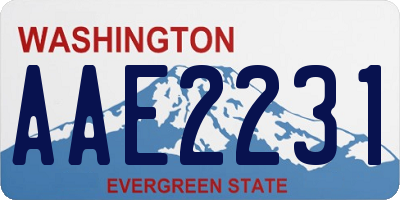 WA license plate AAE2231