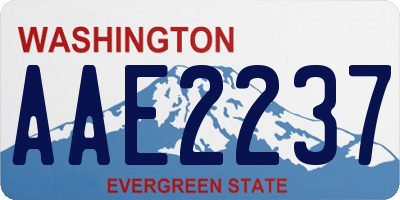 WA license plate AAE2237