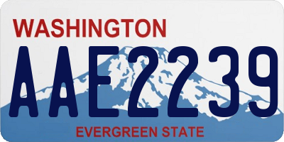 WA license plate AAE2239