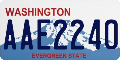 WA license plate AAE2240