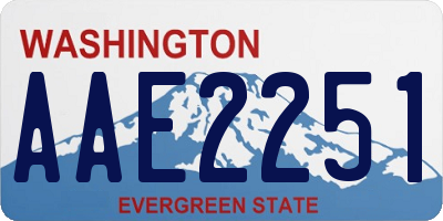 WA license plate AAE2251