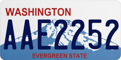 WA license plate AAE2252