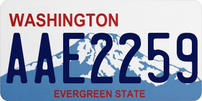 WA license plate AAE2259