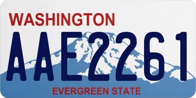 WA license plate AAE2261