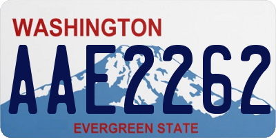 WA license plate AAE2262