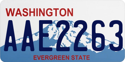 WA license plate AAE2263