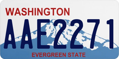 WA license plate AAE2271
