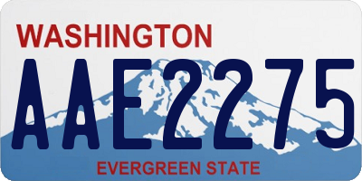 WA license plate AAE2275