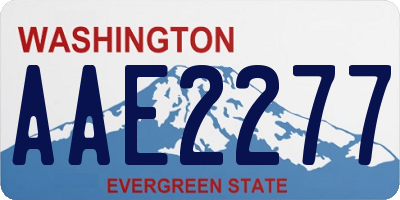 WA license plate AAE2277