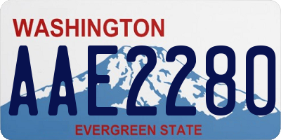 WA license plate AAE2280