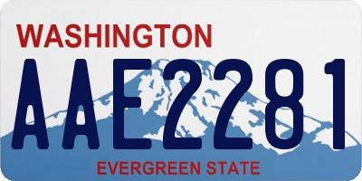 WA license plate AAE2281