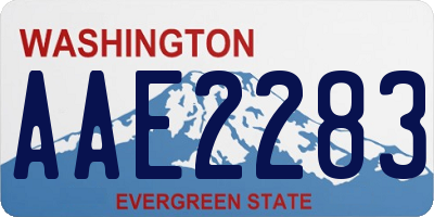 WA license plate AAE2283
