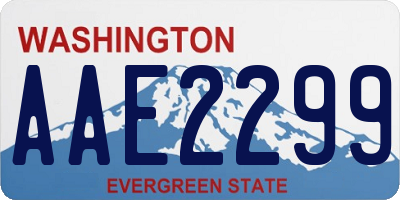 WA license plate AAE2299