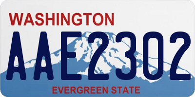 WA license plate AAE2302
