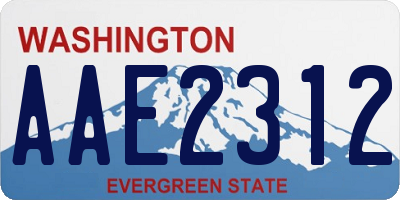 WA license plate AAE2312