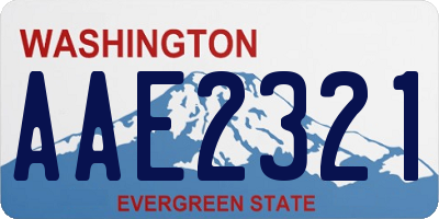 WA license plate AAE2321