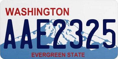WA license plate AAE2325