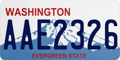 WA license plate AAE2326