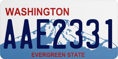 WA license plate AAE2331