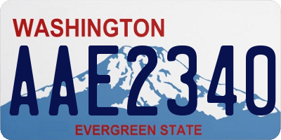 WA license plate AAE2340