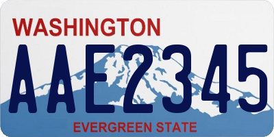 WA license plate AAE2345